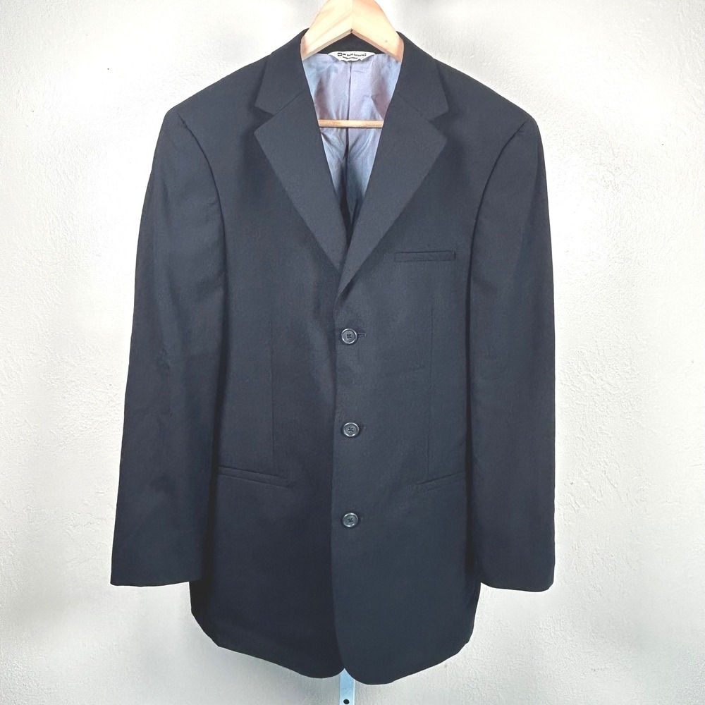 Wilke Rodriguez Blazer Black Mens 42 Regular Wool Blend 3-Button EUC Vintage